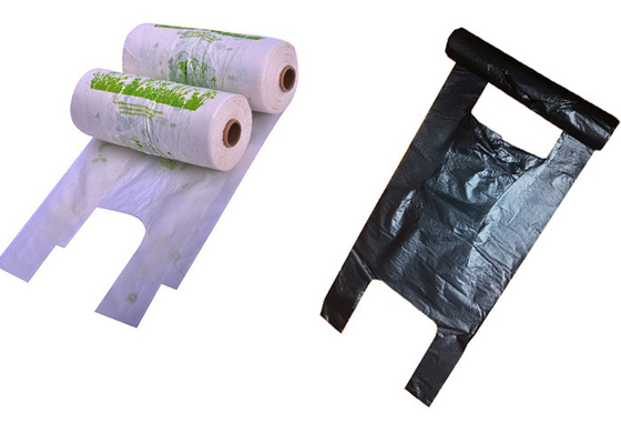 T-shirt Compostable Sacks Biodegradable Singlet Shopping Bags on Rolls Environmentally Friendly Vest Carrier Bags