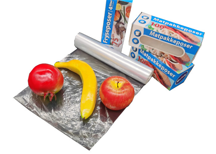Clear Poly HDPE Chilled Food Packaging Self Sealing Biodegradable Freezer Bags